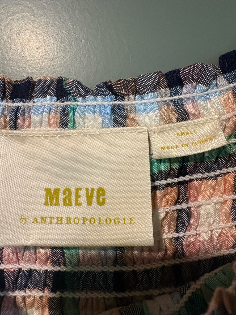 Anthropologie Maeve Light Plaid Smocked Maxi Dress - Picture 3 of 3